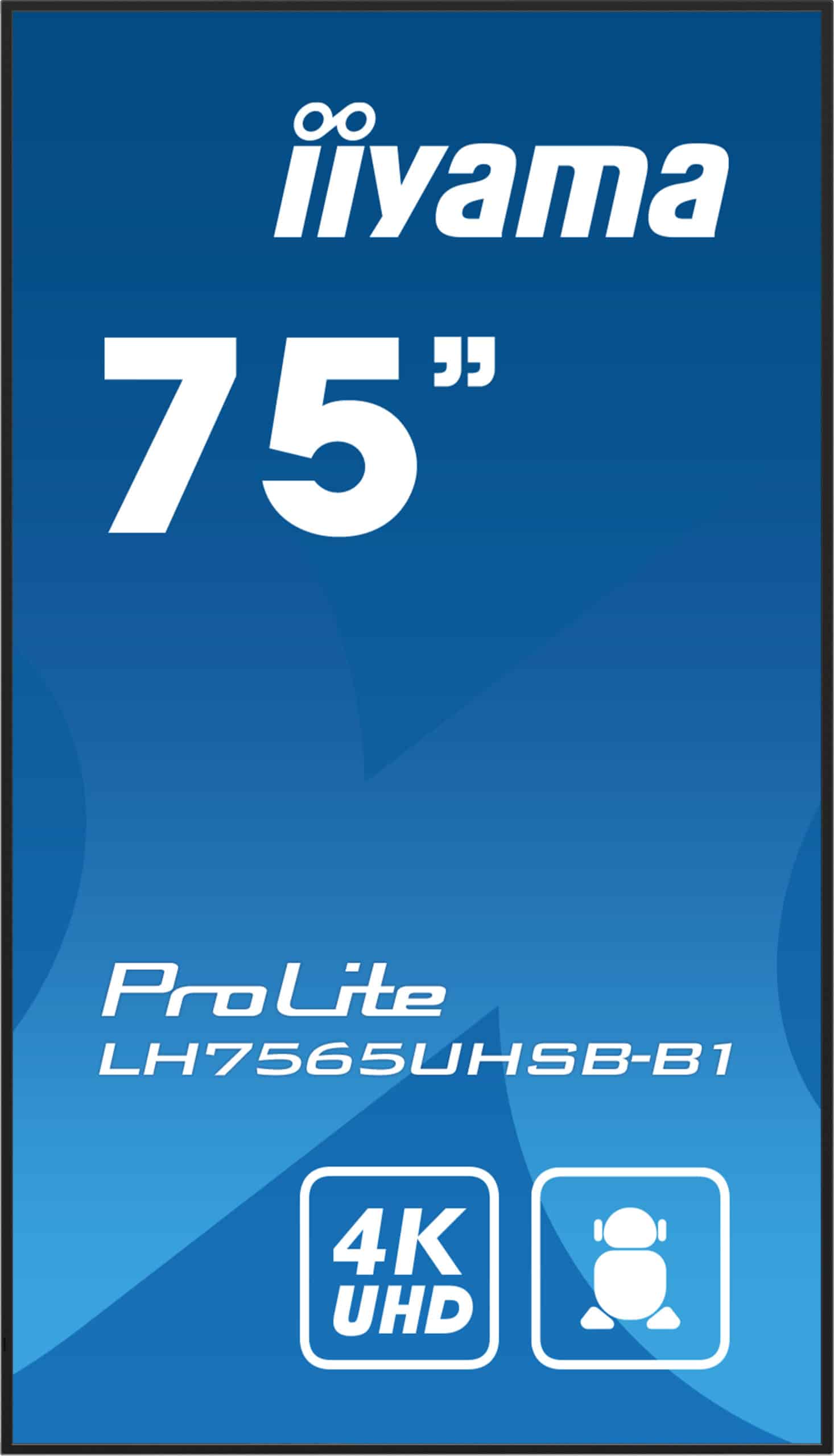 iiyama LH7565UHSB-B1 beeldkrant Kiosk-ontwerp 189,2 cm (74.5") LED Wifi 800 cd/m² 4K Ultra HD Zwart Type processor Android 11 24/7 - Afbeelding 3