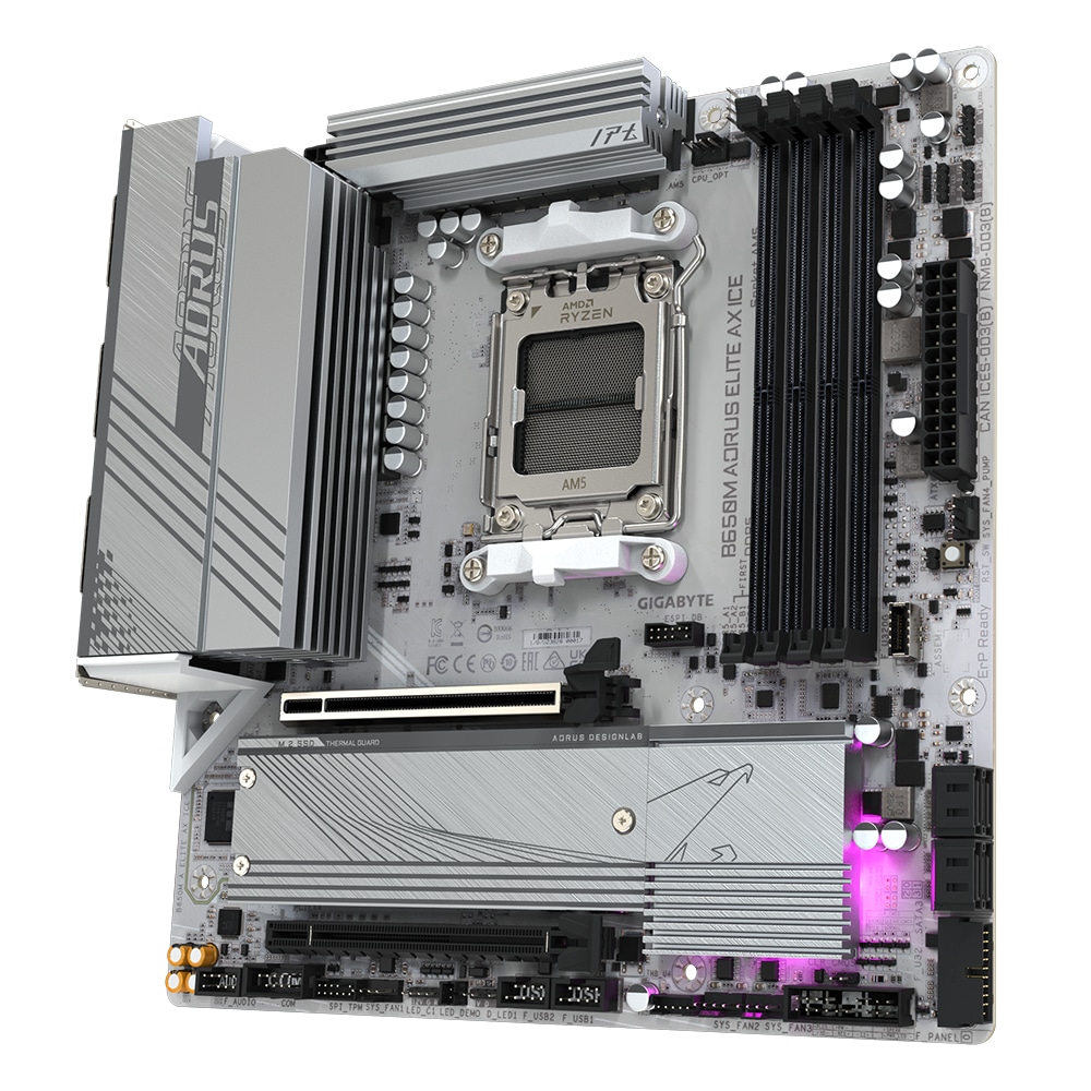 GIGABYTE B650M AORUS ELITE AX ICE moederbord AMD B650 Socket AM5 micro ATX - Afbeelding 4