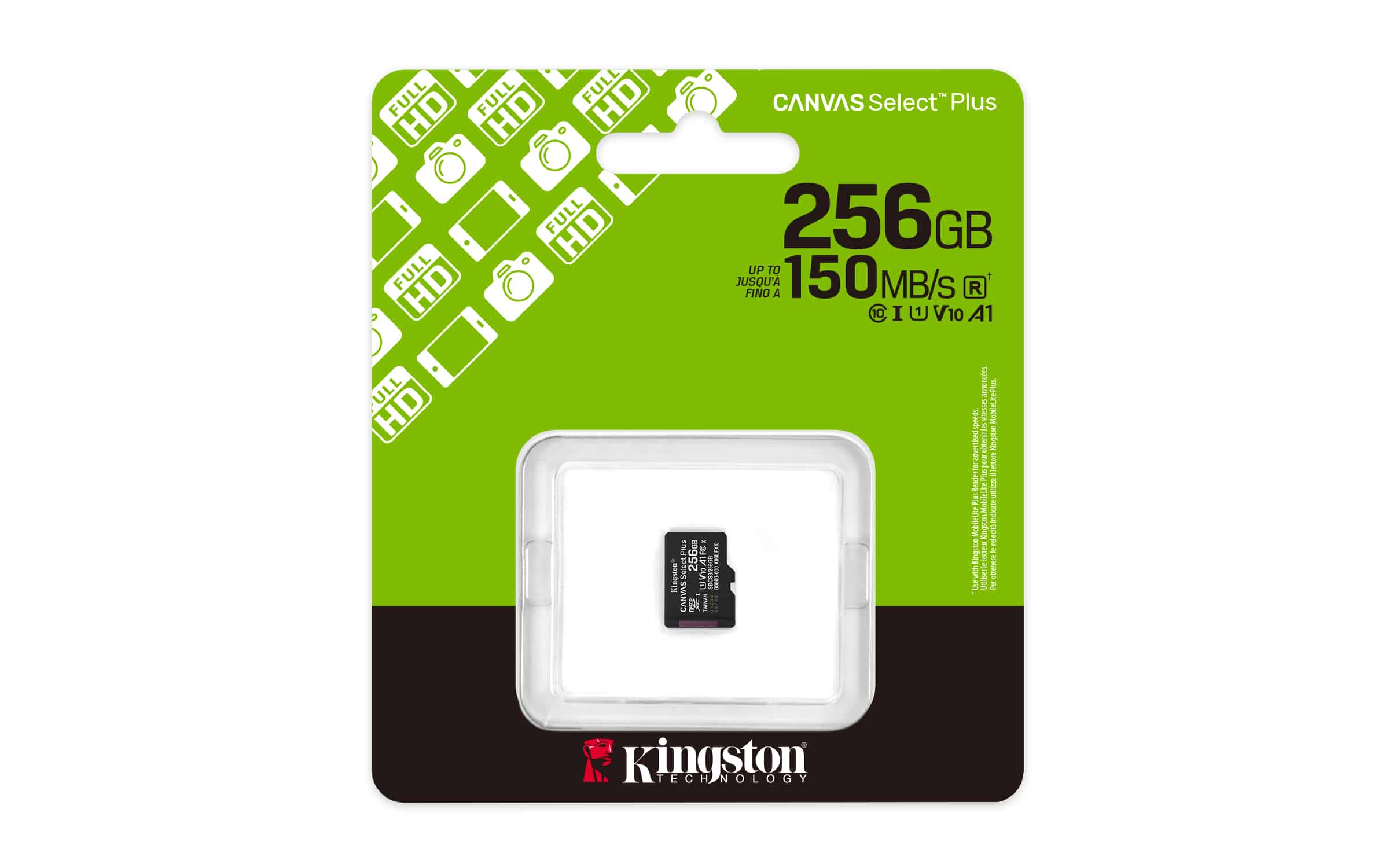 Kingston Technology 256GB micSDXC Canvas Select Plus Gen3 150R A1 enkel pakket zonder ADP - Afbeelding 3