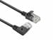 ACT Zwarte 2 meter U/UTP CAT6A LSZH slimline patchkabel met RJ45 connectoren, recht naar 90° haaks rechts - Afbeelding 5