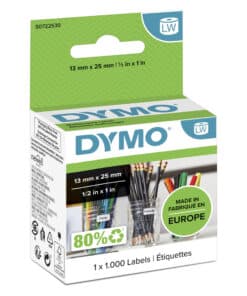 DYMO originele kleine LabelWriter multifunctionele labels | 13 mm x 25 mm | 1000 zelfklevende etiketten | Gemakkelijk te verwijderen labels voor de LabelWriter labelprinters | Gemaakt in Europa