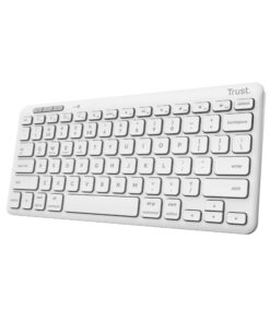 Trust Lyra Draadloos Toetsenbord - Multi-device toetsenbord – USB en Bluetooth verbinding – QWERTY US-indeling – Wit