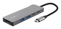 Trust Dalyx USB-C Hub - 4-poorts hub – USB-C aansluiting – 2x USB 3.2 en 2x USB 2.0 – Grijs - Afbeelding 2