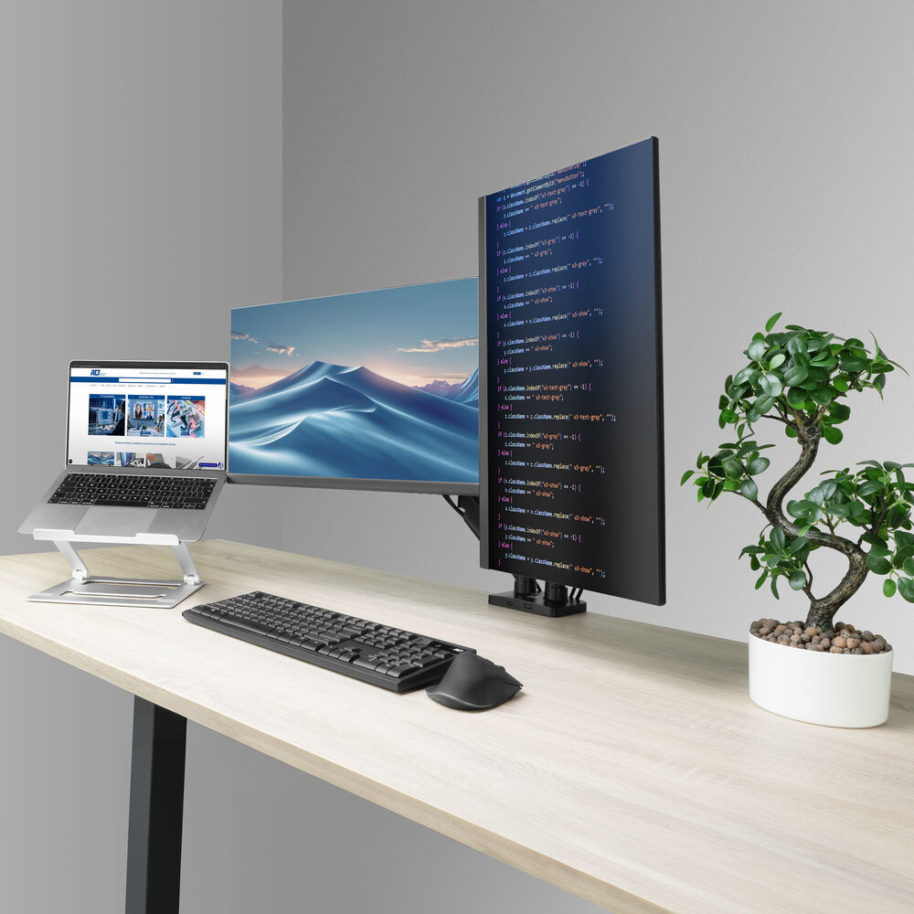 ACT Monitorarm 35", gasveer, 2 monitoren, Essentials - Afbeelding 6