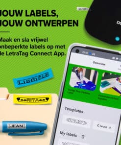 DYMO LetraTag 200B-labelmaker met bluetooth | Compacte labelprinter | Verbinding via draadloze bluetoothtechnologie met iOS en Android | Inclusief 2 soorten labeltape - Afbeelding 2