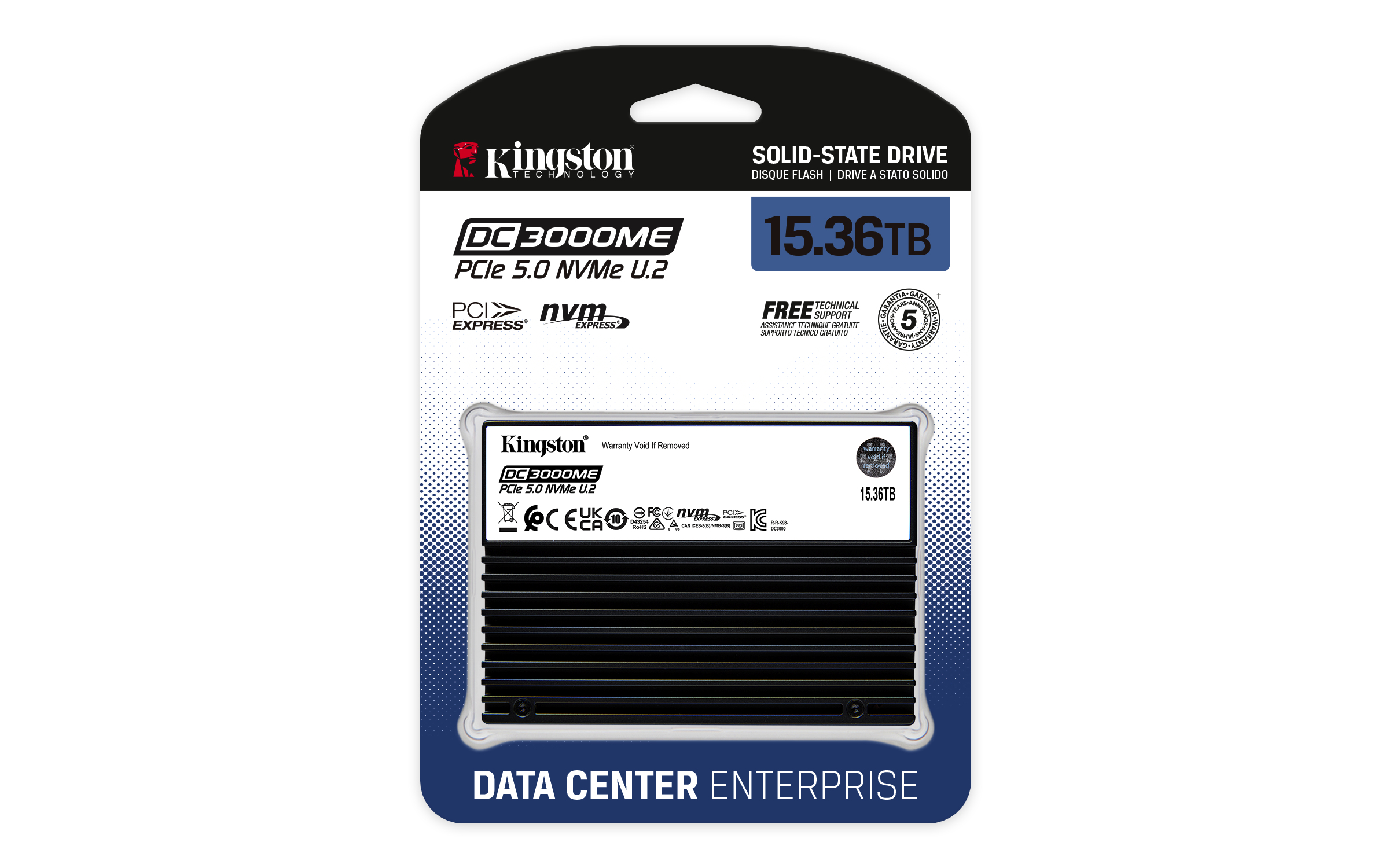 Kingston Technology 15,36TB DC3000ME U.2 PCIe 5.0 NVMe TCG Opal Enterprise SSD - Afbeelding 4