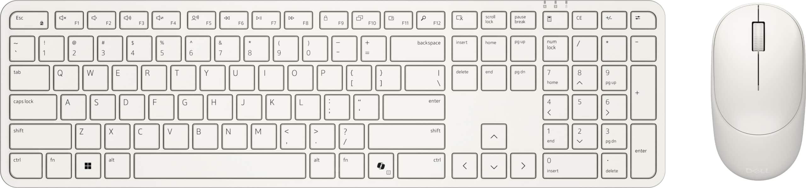 DELL Pro 5 KM526 toetsenbord Inclusief muis Thuis/Werk RF Draadloos QWERTY Brits Engels Wit