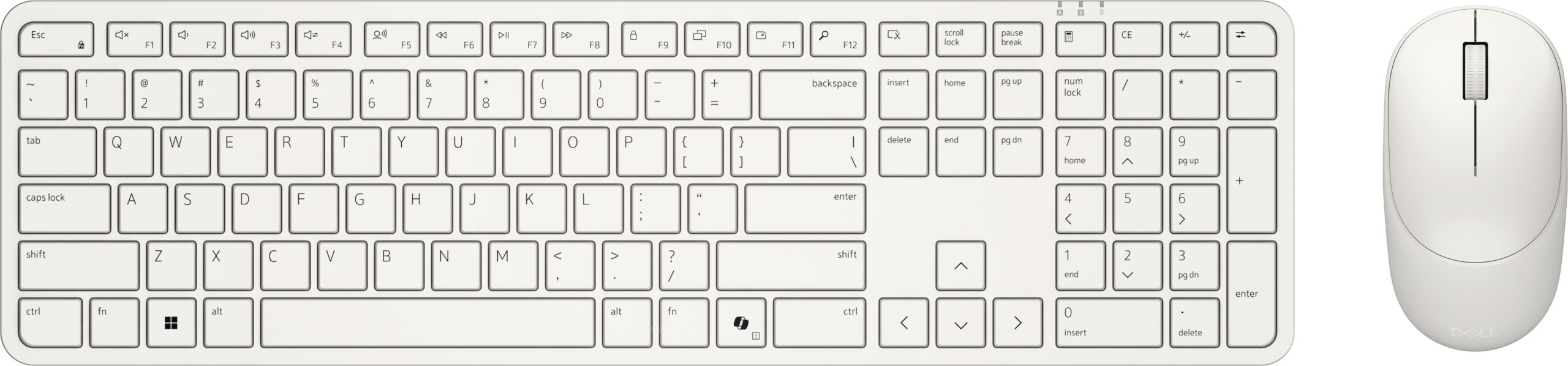 DELL Pro 5 KM526 toetsenbord Inclusief muis Thuis/Werk RF Draadloos QWERTY US International Wit