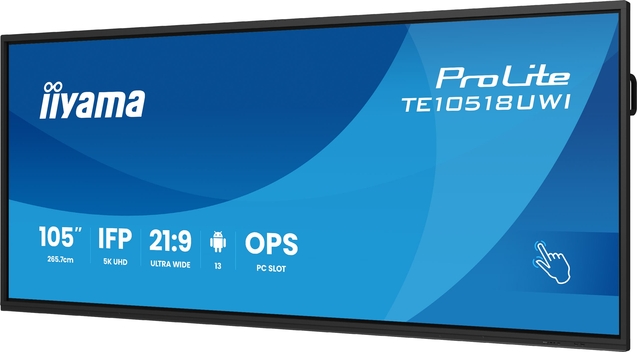 iiyama TE10518UWI-B1AG beeldkrant Kiosk-ontwerp 2,66 m (104.6") LED Wifi 450 cd/m² 5K Ultra HD Zwart Touchscreen Type processor Android 16/7 - Afbeelding 3