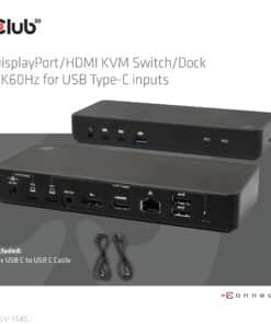 CLUB3D DisplayPort/HDMI KVM Switch/Dock 4K60Hz For USB Type-C inputs - Afbeelding 4