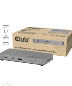 CLUB3D CSV-2563 5-1 Thunderbolt™ 5 Hub Triple video 5K60Hz Thunderbolt™ Share Certifi ed 180W