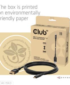 CLUB3D CAC-1563 USB-C® to DisplayPort™ 2.1 DP54 Bi-Directional Cable 8K120Hz 2m / 6.6ft - Afbeelding 7
