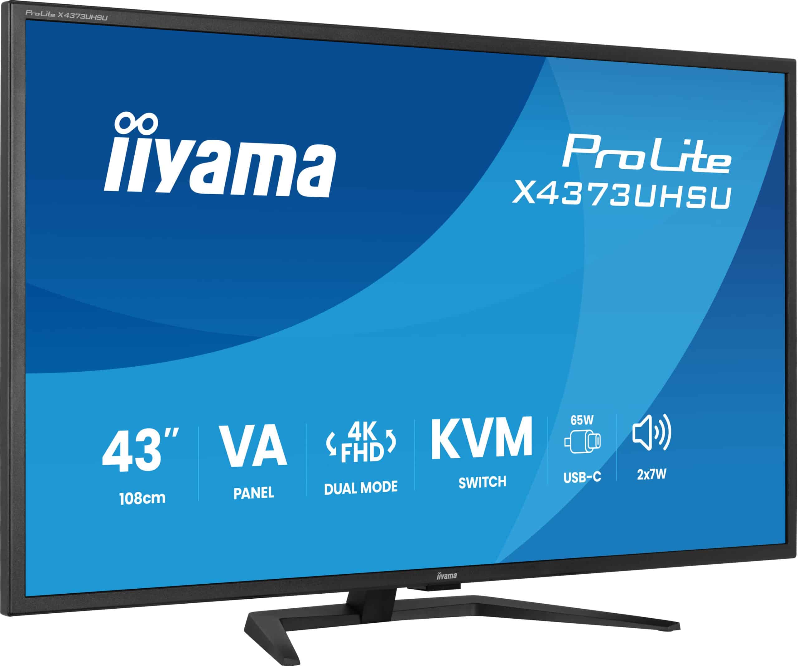 iiyama ProLite X4373UHSU-B2 computer monitor 108 cm (42.5") 3840 x 2160 Pixels 4K Ultra HD LED Zwart - Afbeelding 2