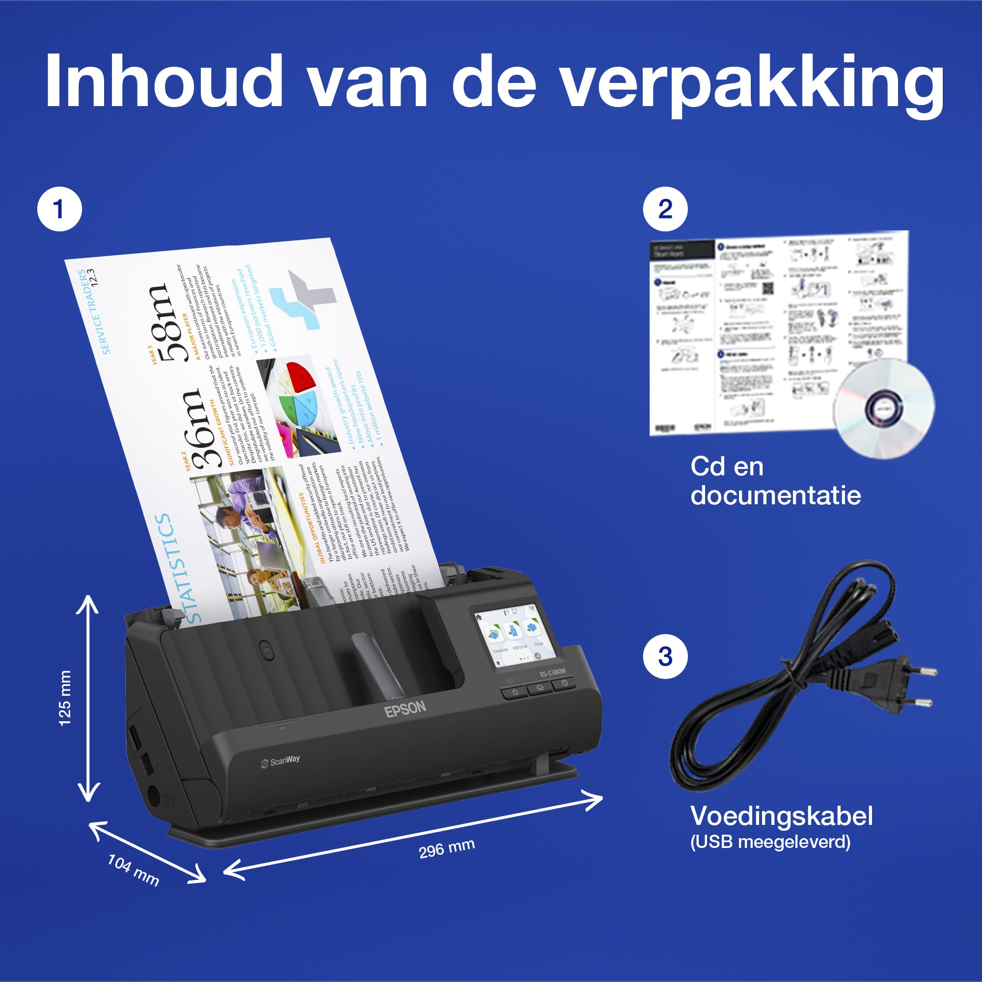 Epson ES-C320W compacte A4-documentscanner met Wi-Fi-connectiviteit en U-traject - Afbeelding 5