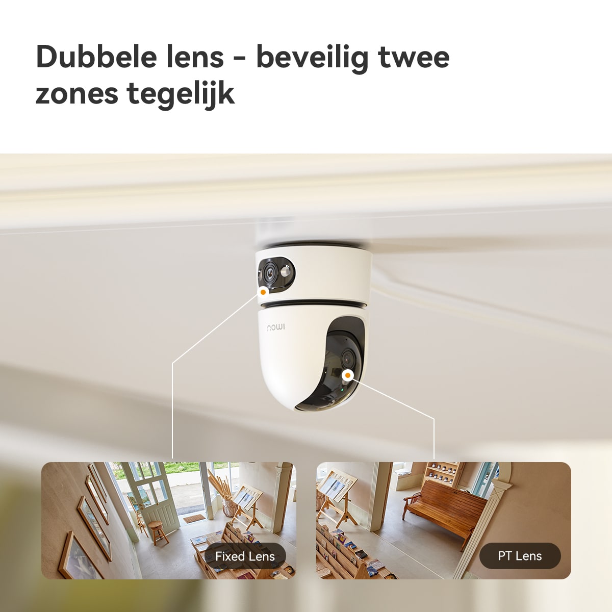 Imou Ranger Dual Pro 6MP IP-beveiligingscamera Binnen 2304 x 1296 Pixels Bureau - Afbeelding 2
