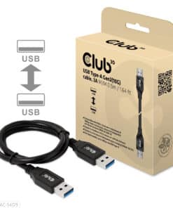 CLUB3D USB Type-A Gen2(10G) cable, 3A M/M 0.5m / 1.64 ft - Afbeelding 2