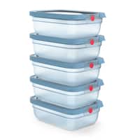 Tefal oneClick N1231210 vershoudbakje 5-delige set blauw (5x1,2L) - Afbeelding 2