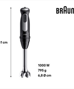 Braun MultiQuick 5 MQ55.254MBK 0,5 l Staafmixer 1000 W Zwart, Roestvrijstaal - Afbeelding 2