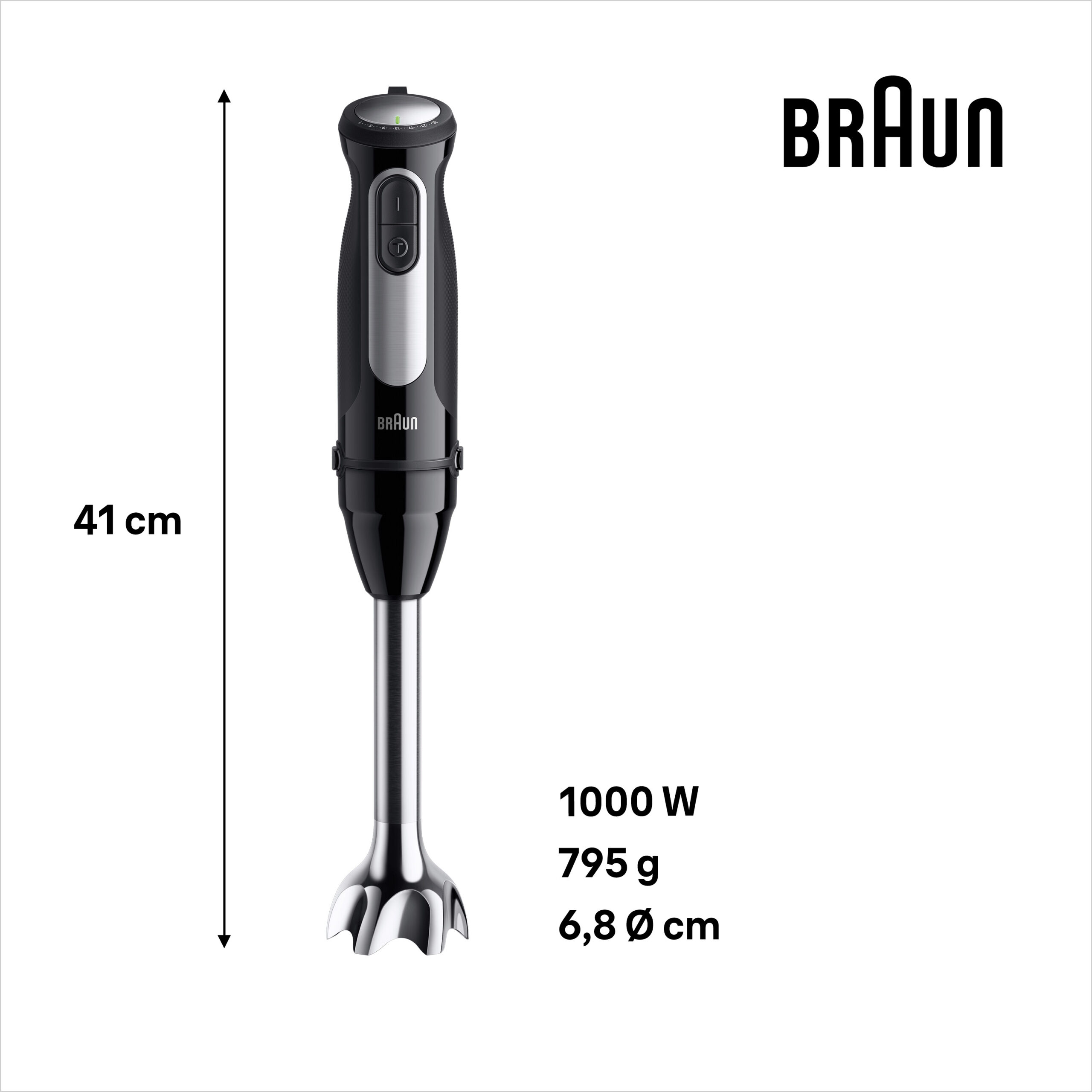 Braun MultiQuick 5 MQ55.254MBK 0,5 l Staafmixer 1000 W Zwart, Roestvrijstaal - Afbeelding 2