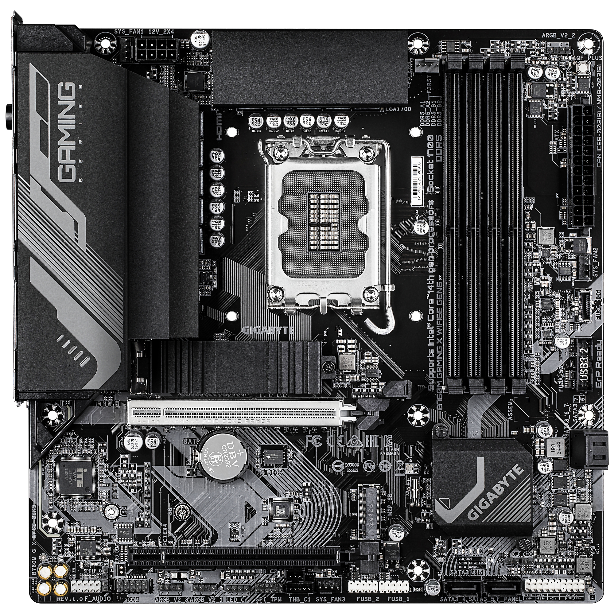 GIGABYTE B760M GAMING X WIFI6E GEN5 Intel B760 LGA 1700 micro ATX - Afbeelding 2