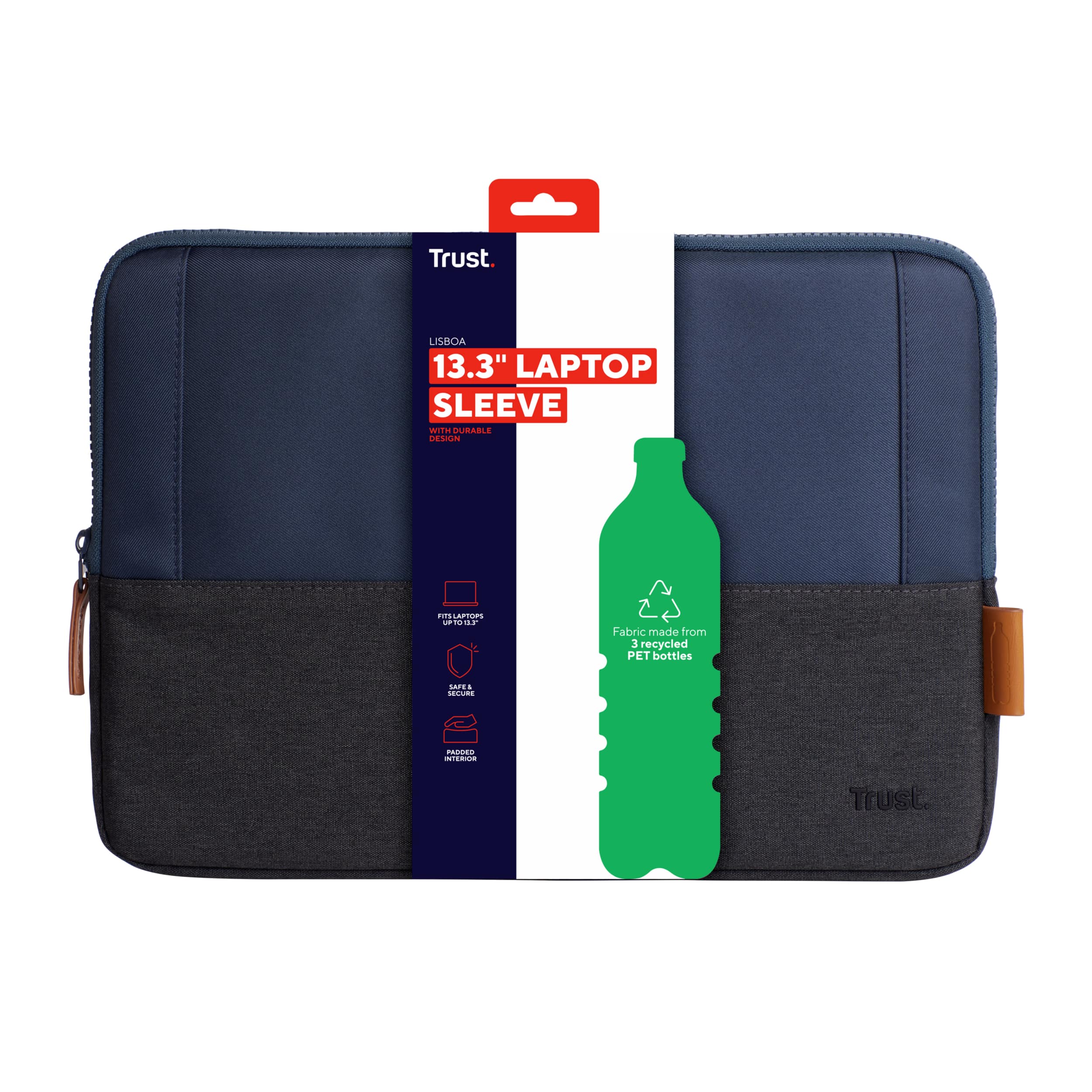 Trust Lisboa 33,8 cm (13.3") Opbergmap/sleeve Blauw - Afbeelding 4