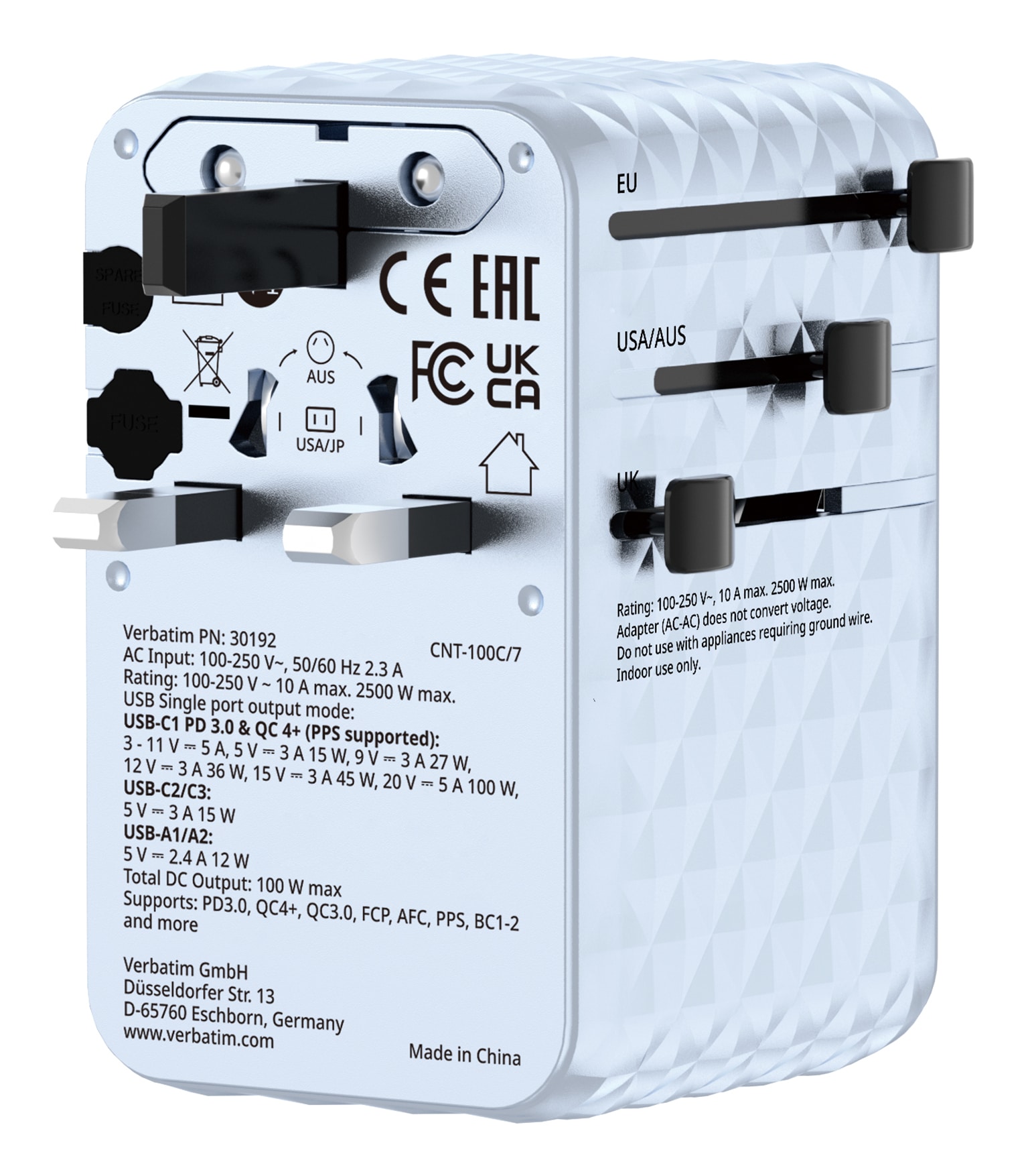 Verbatim 30192 oplader voor mobiele apparatuur Universeel Blauw AC Snel opladen Binnen - Afbeelding 5