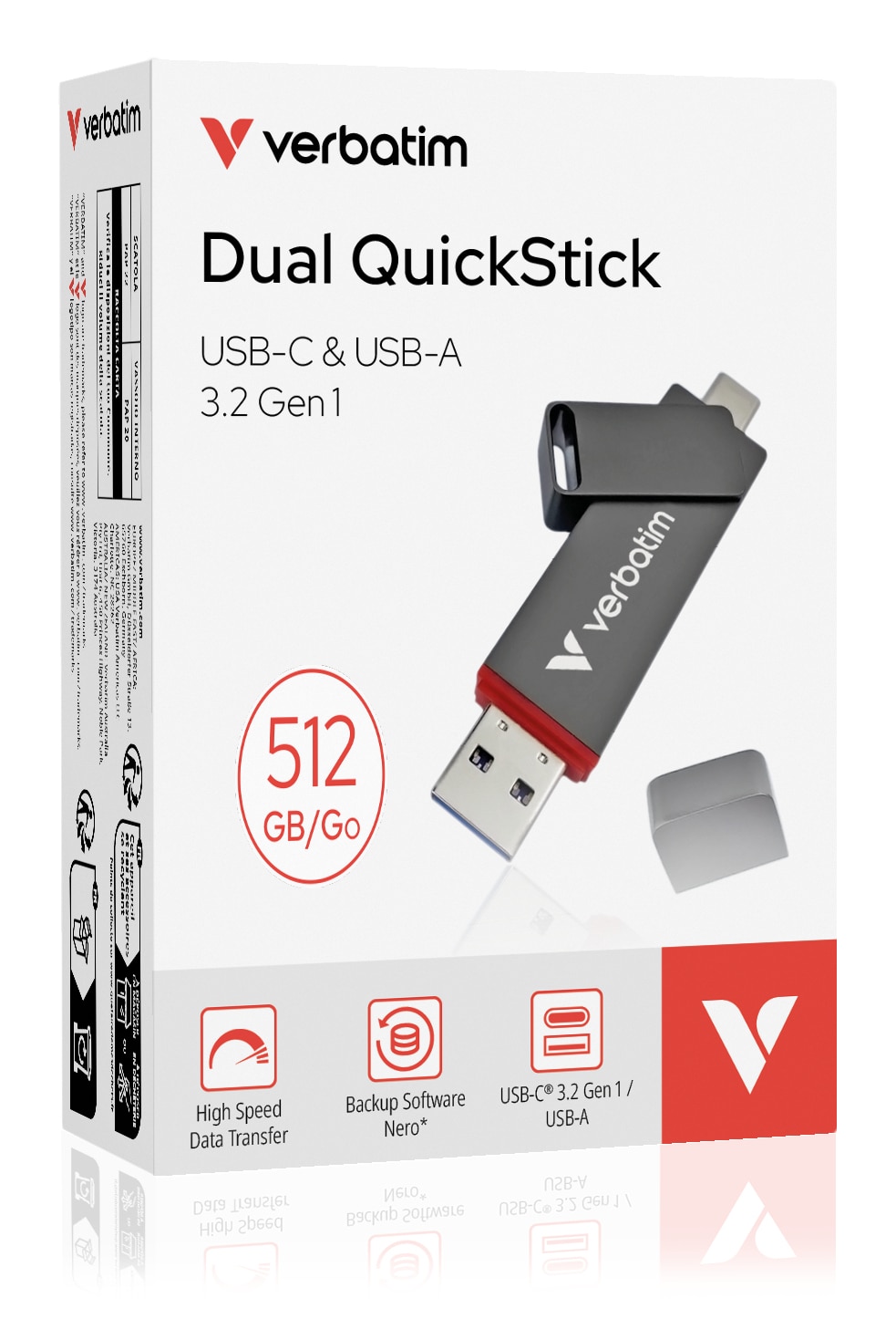 Verbatim Dual QuickStick USB flash drive 512 GB USB Type-A / USB Type-C 3.2 Gen 1 (3.1 Gen 1) Grijs - Afbeelding 6