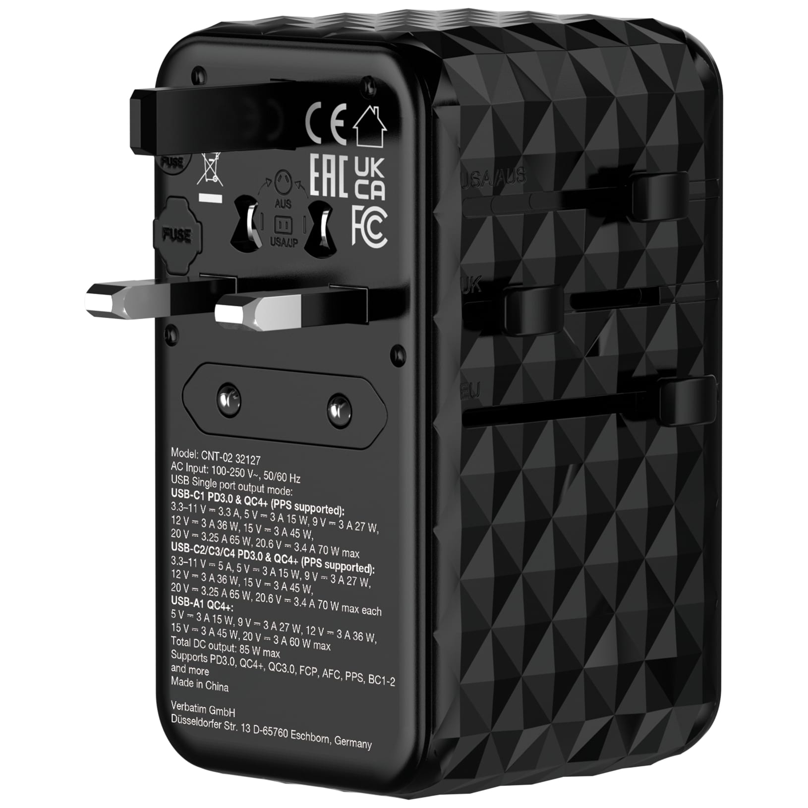 Verbatim Charge 'n' Travel GaN III universele reisadapter 85W - Afbeelding 7