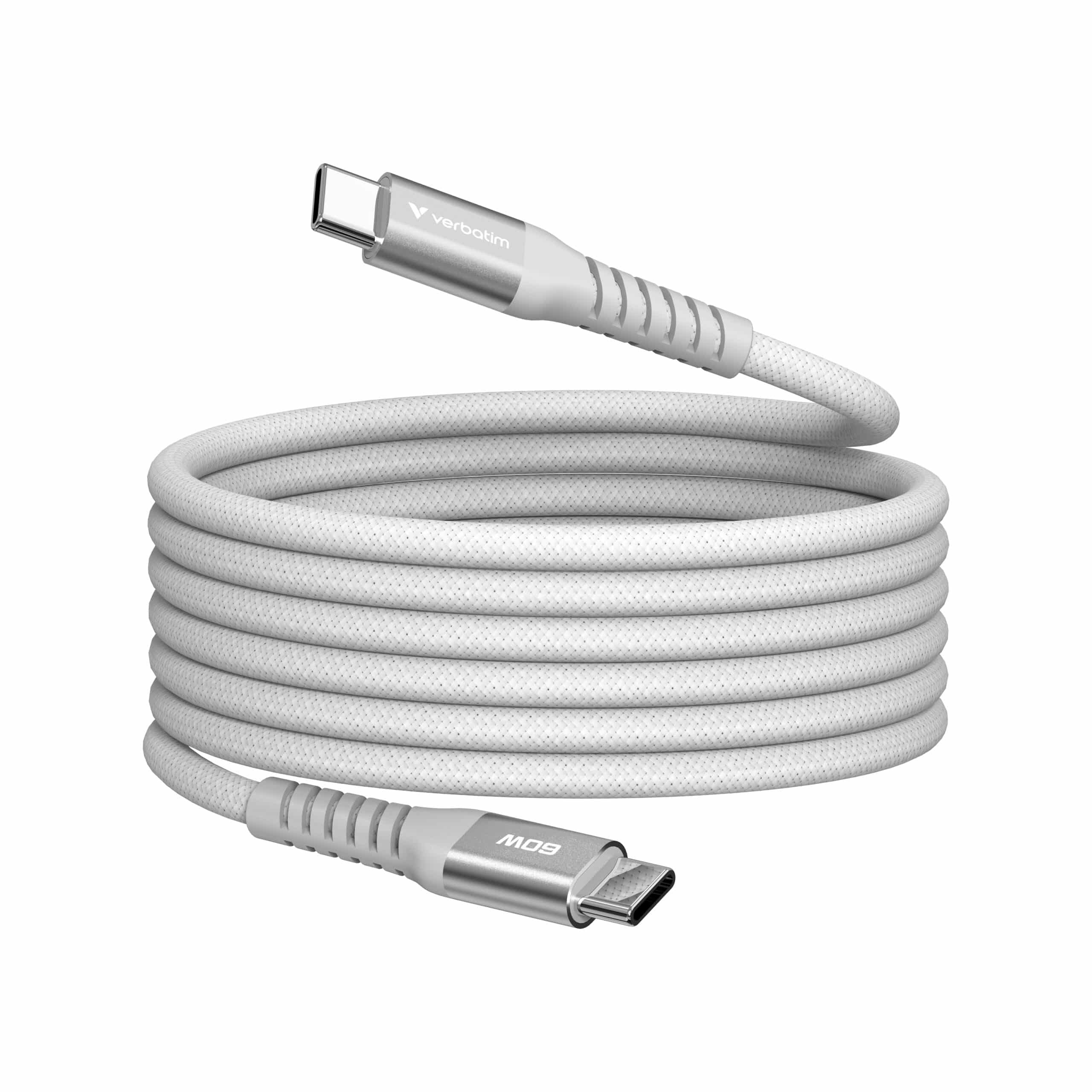 Verbatim Sync & Charge Magnetische Kabel - 60W USB-C naar USB-C 120 cm Grijs