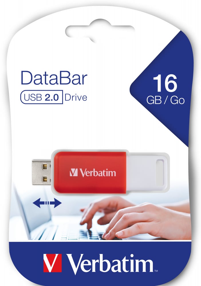 Verbatim DataBar USB flash drive 16 GB USB Type-A 2.0 Rood - Afbeelding 3
