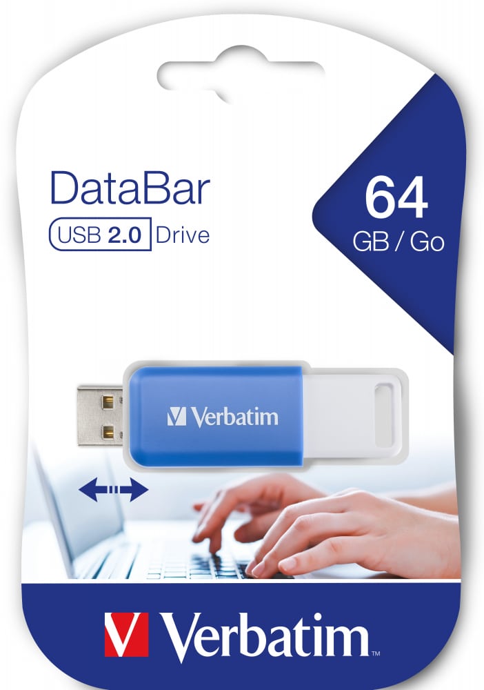 Verbatim V DataBar USB flash drive 64 GB USB Type-A 2.0 Blauw - Afbeelding 3