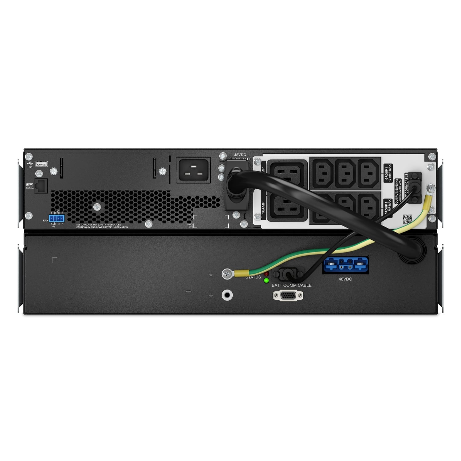 APC Smart-UPS Li-Ion SRTL3000RM4UXLI Noodstroomvoeding - 3000VA, 6x C13, 2x C19, USB, Rack/tower convertible, long runtime Stekkerdoos - Afbeelding 2