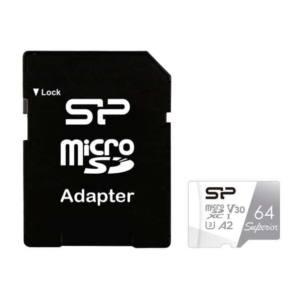 Silicon Power SP064GBSTXDA2V20SP, 64 GB, MicroSDXC, Class 10, UHS-I, 100 MB/s, 80 MB/s