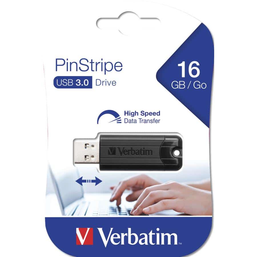 Verbatim PinStripe 3.0 - USB-Stick 3.0 16 GB - Zwart - Afbeelding 8