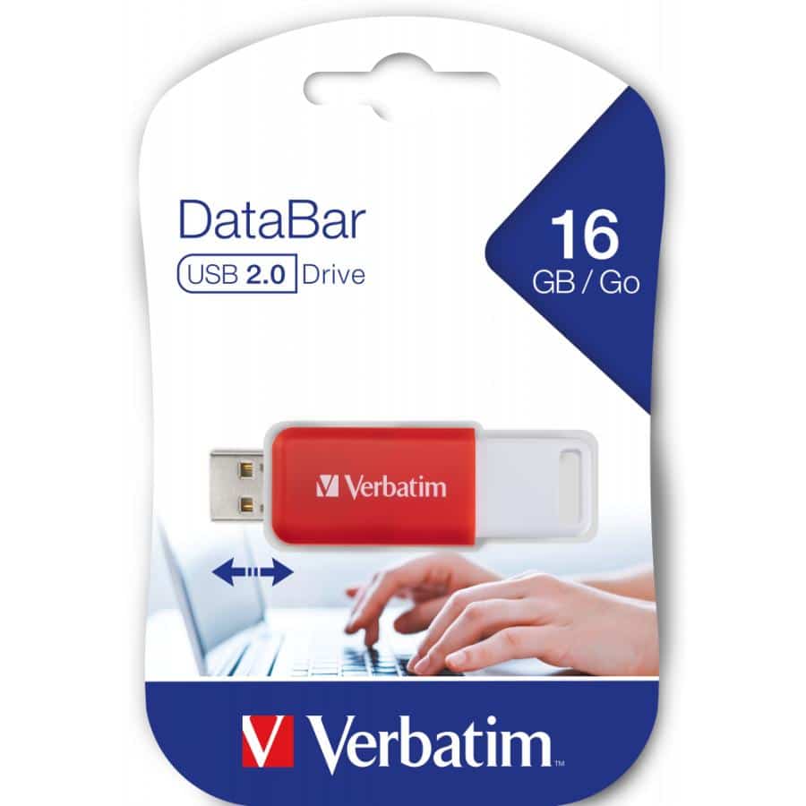 Verbatim DataBar USB flash drive 16 GB USB Type-A 2.0 Rood - Afbeelding 6