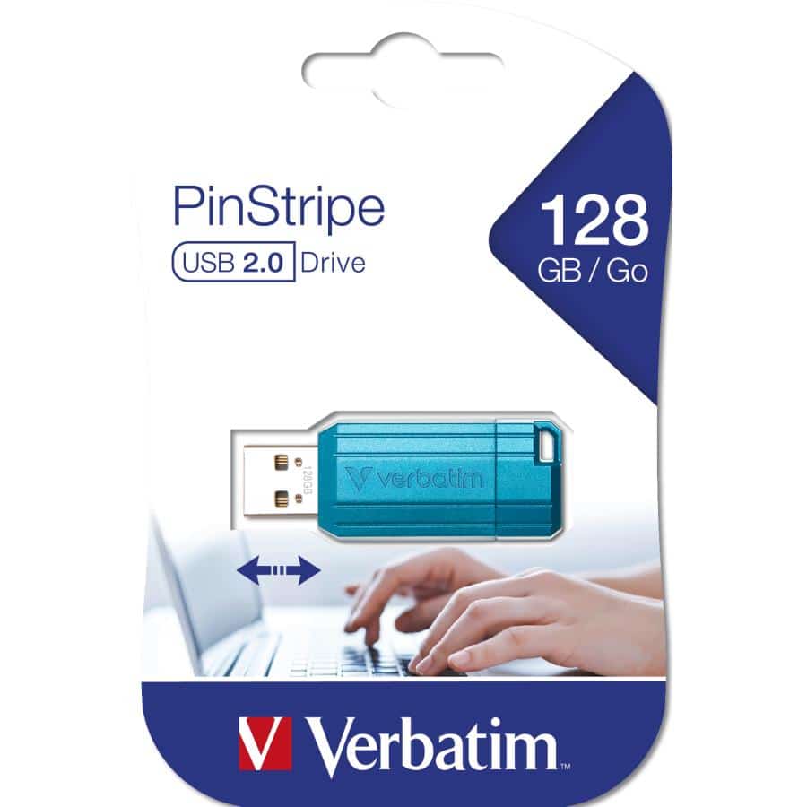 Verbatim PinStripe USB flash drive 128 GB USB Type-A 2.0 Blauw - Afbeelding 5