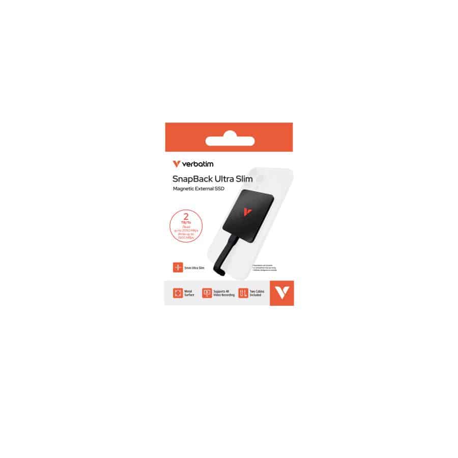 Verbatim SnapBack Ultra Slim SSD 2TB USB Type-C USB 3.2 Gen 2x2 Zwart - Afbeelding 7