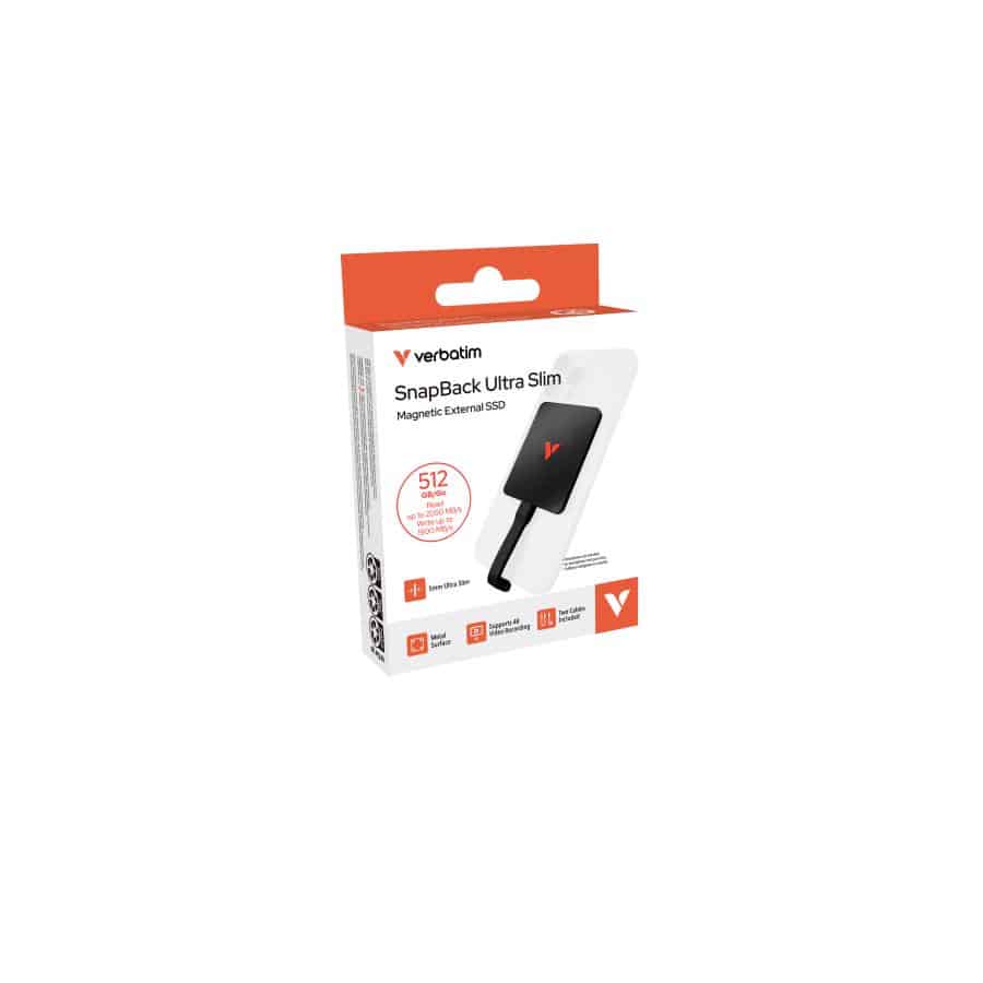 Verbatim SnapBack Ultra Slim SSD 512GB USB Type-C USB 3.2 Gen 2x2 Zwart - Afbeelding 7