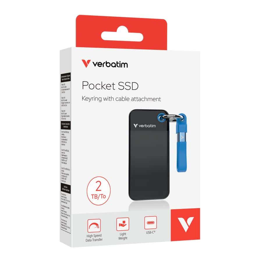 Verbatim Pocket SSD 2 TB USB Type-C 3.2 Gen 2 (3.1 Gen 2) Zwart, Blauw - Afbeelding 7