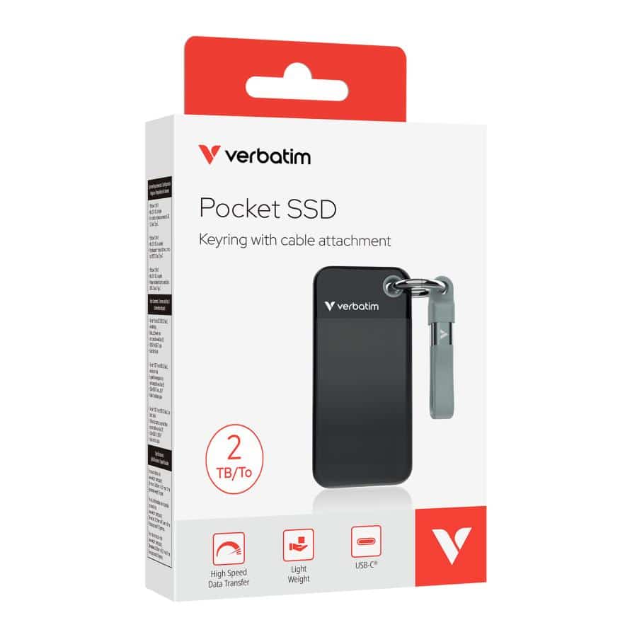 Verbatim Pocket SSD 2 TB USB Type-C 3.2 Gen 2 (3.1 Gen 2) Zwart, Grijs - Afbeelding 7