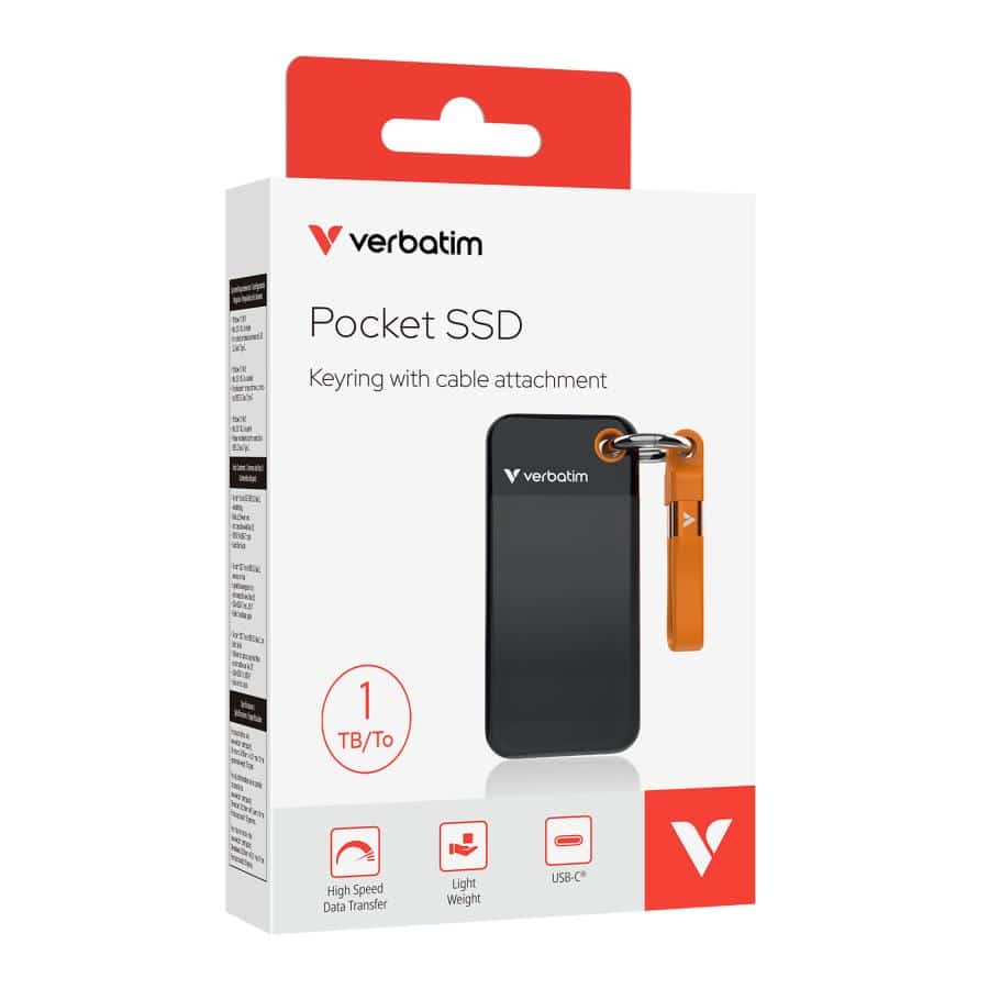 Verbatim Pocket SSD 1 TB USB Type-C 3.2 Gen 2 (3.1 Gen 2) Zwart, Oranje - Afbeelding 7
