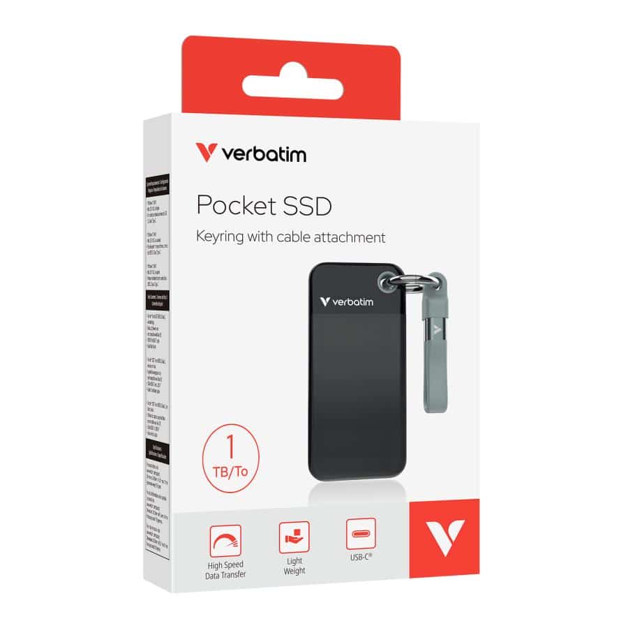 Verbatim Pocket SSD 1 TB USB Type-C 3.2 Gen 2 (3.1 Gen 2) Zwart, Grijs - Afbeelding 7