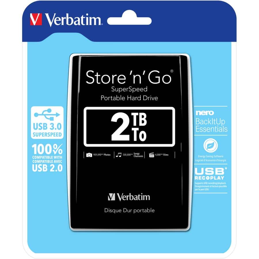 Verbatim Draagbare vaste Store 'n' Go-schijf met USB 3.0 van 2 TB Black - Afbeelding 7