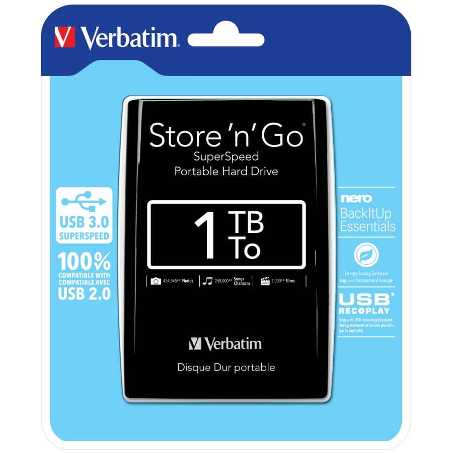 Verbatim Draagbare vaste Store 'n' Go-schijf met USB 3.0 van 1 TB Black - Afbeelding 6