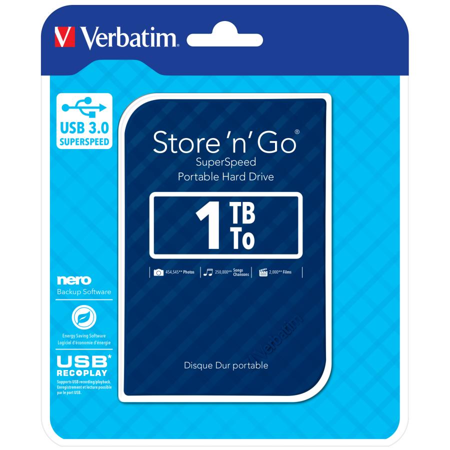 Verbatim Draagbare vaste Store 'n' Go-schijf met USB 3.0 van 1 TB - Blauw - Afbeelding 7