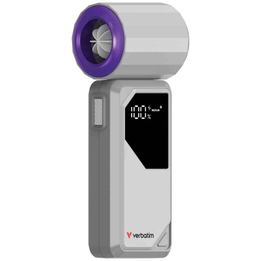 Verbatim Cool 'n' Go AirJet Handventilator - Grijs/Paars - Afbeelding 8