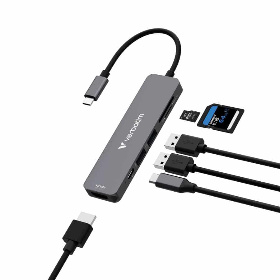 Verbatim USB-C essentiële multipoort hub 6 poorten: HDMI, USB-C PD, USB-A 3.2 Gen 1, USB-A, SD & microSD - Afbeelding 8
