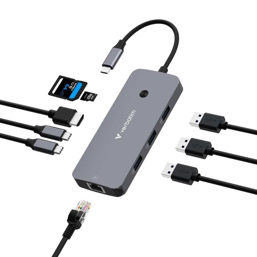 Verbatim CMH-09 USB Type-C 10000 Mbit/s Zilver - Afbeelding 5