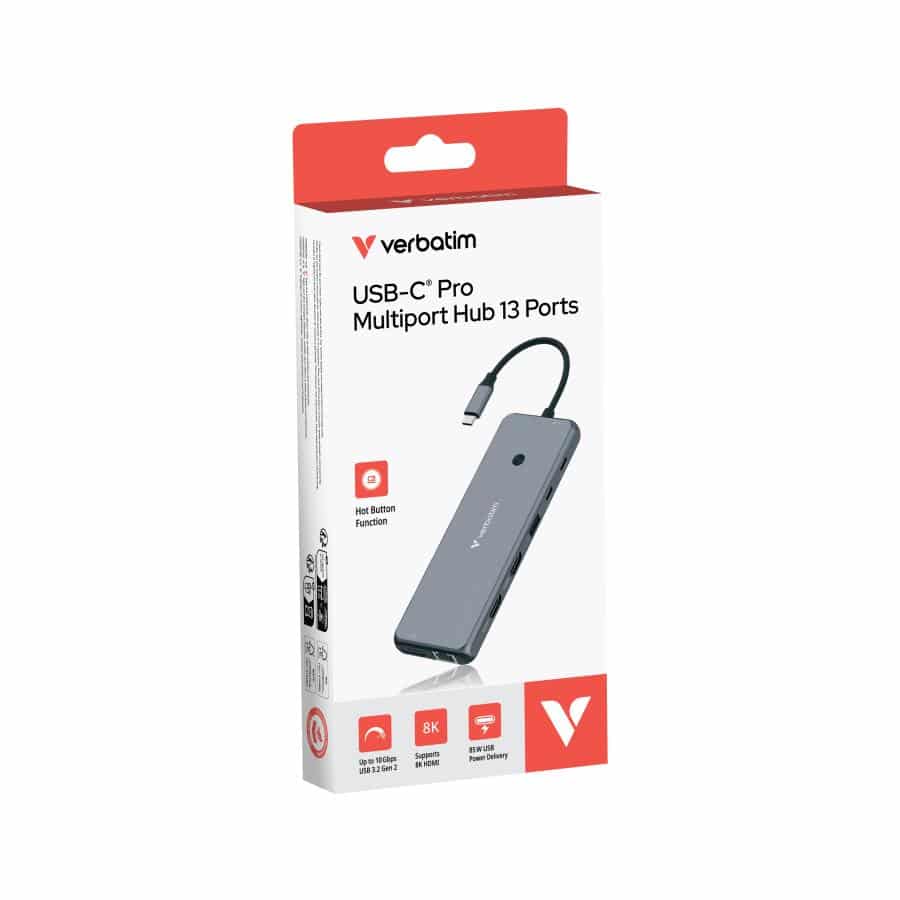 Verbatim USB-C Pro multipoort-hub CMH-13: 13 poorten - Afbeelding 6