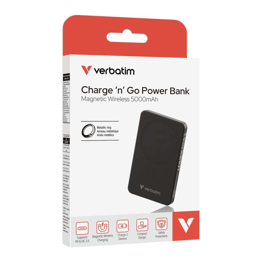 Verbatim Charge 'n' Go Essentials Magnetische draadloze powerbank 5000 mAh zwart - Afbeelding 8